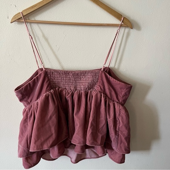 Urban Outfitters Olivia Velvet Tiered Peplum Cami Women’s Size XL - Picture 4 of 13